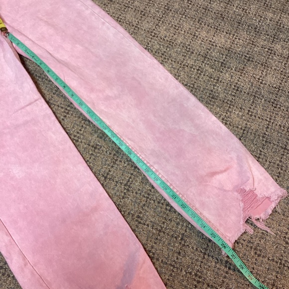Wild Fable High Rise Straight Pink Washed Button Fly Stretch Distressed Jeans 0 - Picture 9 of 12